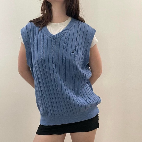 Pull Sans Manches Nautica Pour Garçon – Taille Medium (5 Ans), Gris, Coton, état Très Bon